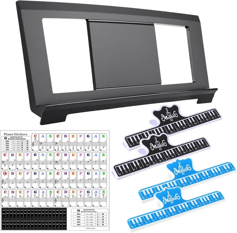 Feifeiya Music Sheet Stand, Music Rest Compatible with Yamaha PSR/YPT/KB/P Series, Keyboard Score Stand Set Includes 4 Book Clip, Piano Keyboard Stickers for 37-88 Key Models - Image 1